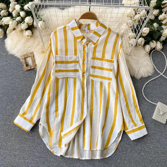 Yellow Lining Lbiza Striped Holiday Shirt