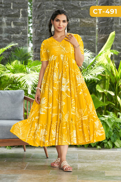 Yellow Premium Soft Cotton Dress