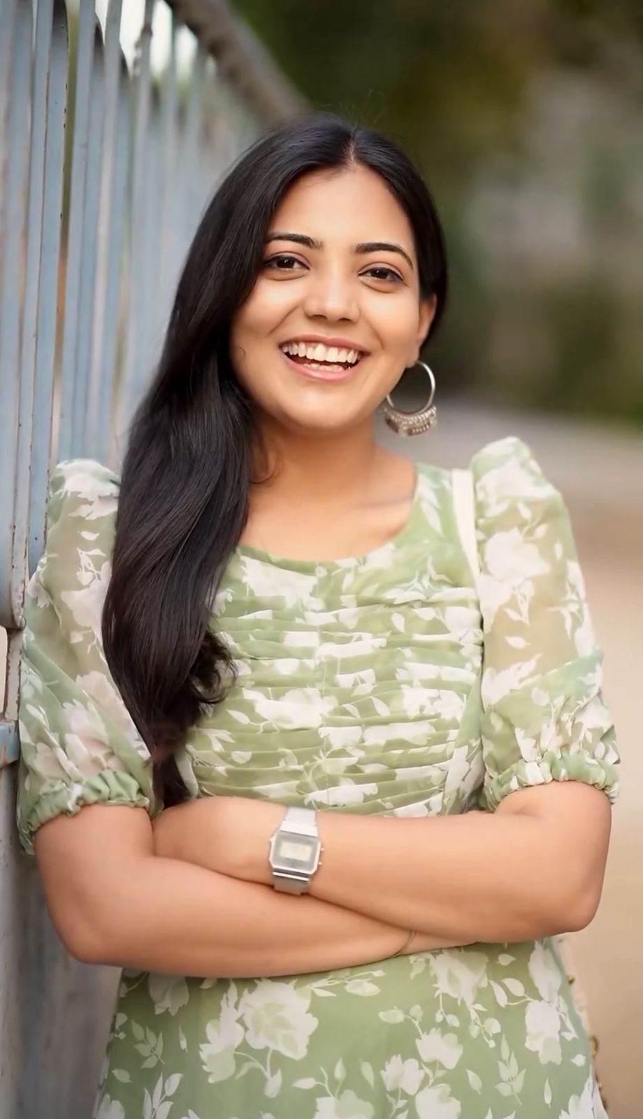 Green Fax Georgette Stunning Look Dress