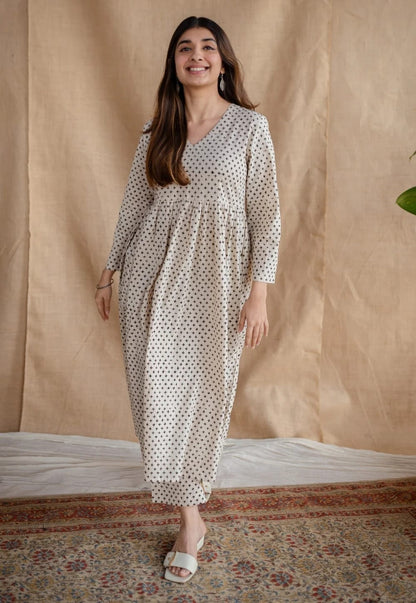 Off White Printed Two-Piece Cord Set