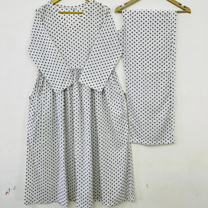 Off White Printed Two-Piece Cord Set