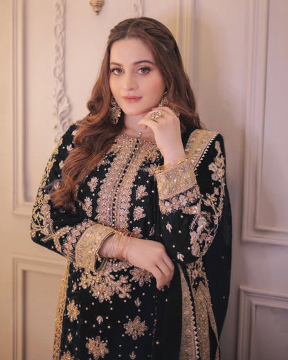 Black Heavy Embroidered Pakistani Suit