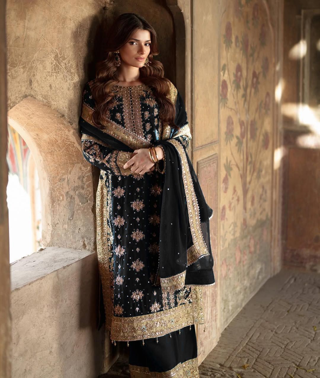 Black Heavy Embroidered Pakistani Suit
