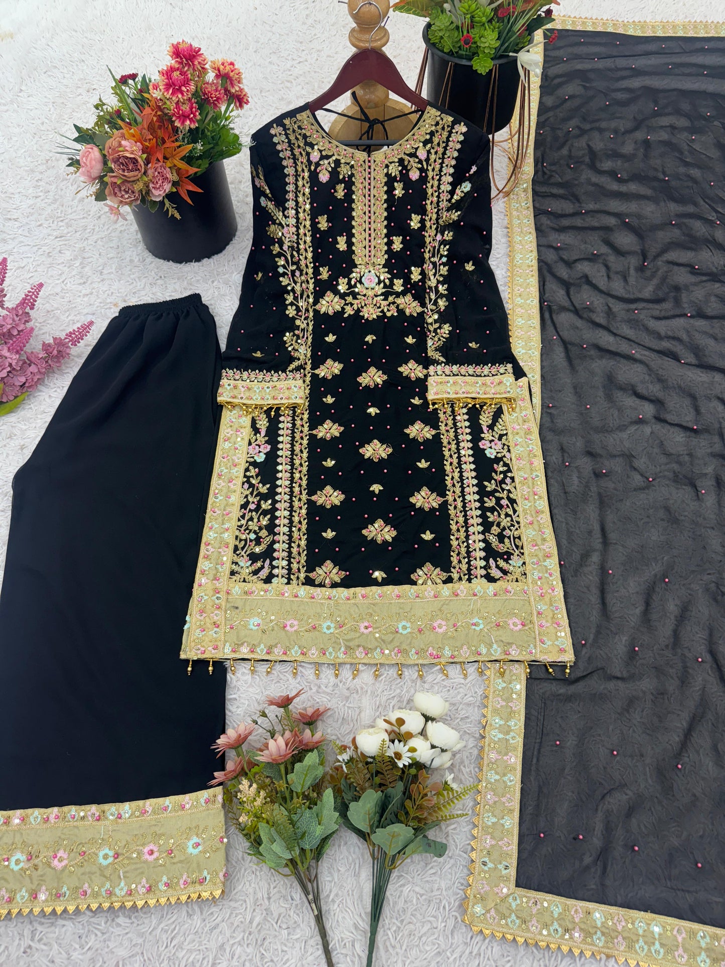 Black Heavy Embroidered Pakistani Suit