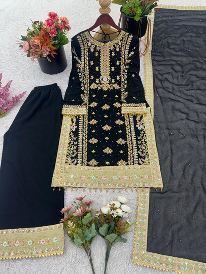 Black Heavy Embroidered Pakistani Suit