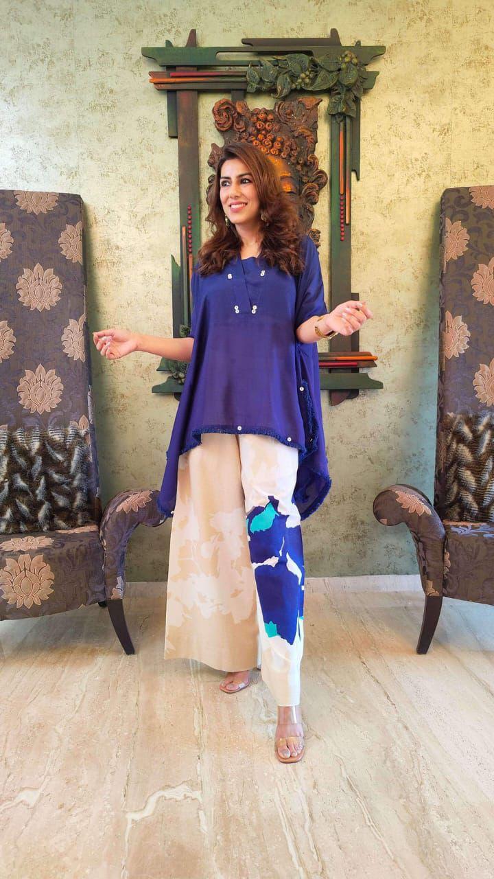 Royal Blue Designer Kaftan Co-Ord Set