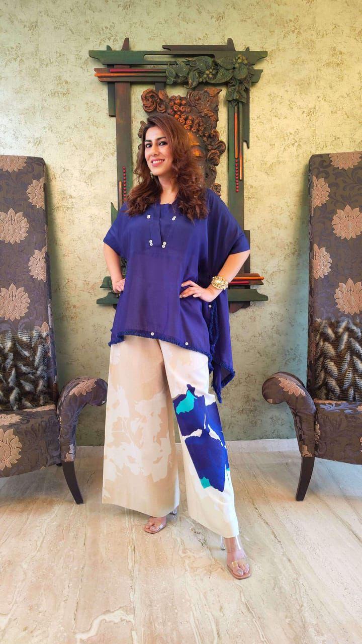 Royal Blue Designer Kaftan Co-Ord Set