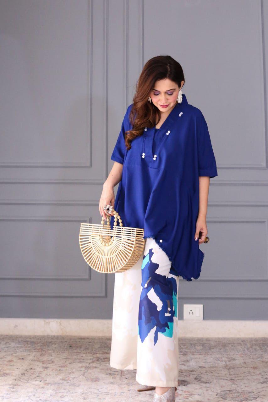Royal Blue Designer Kaftan Co-Ord Set