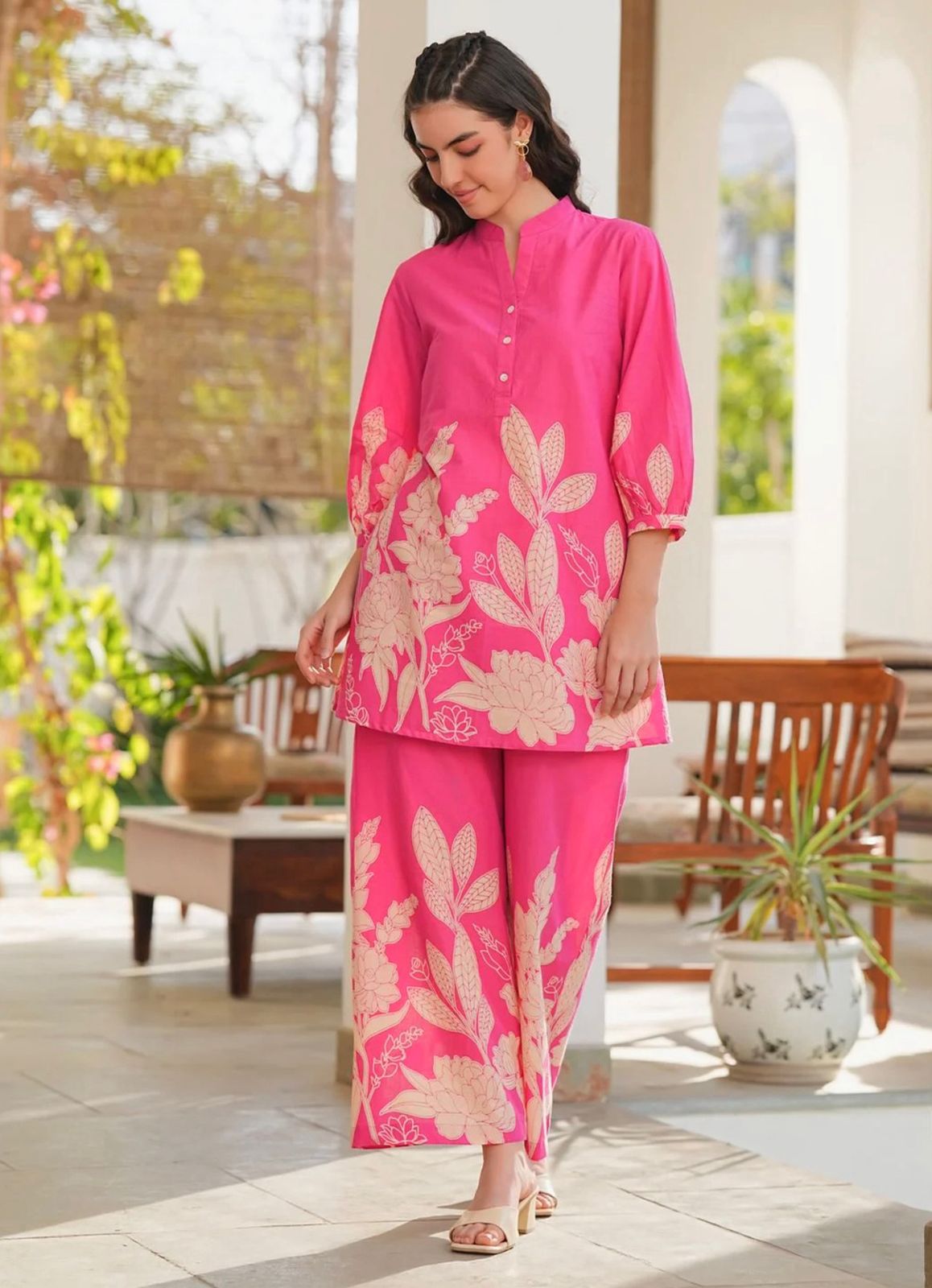 Pink Petals Premium Daily Wear Cord Set