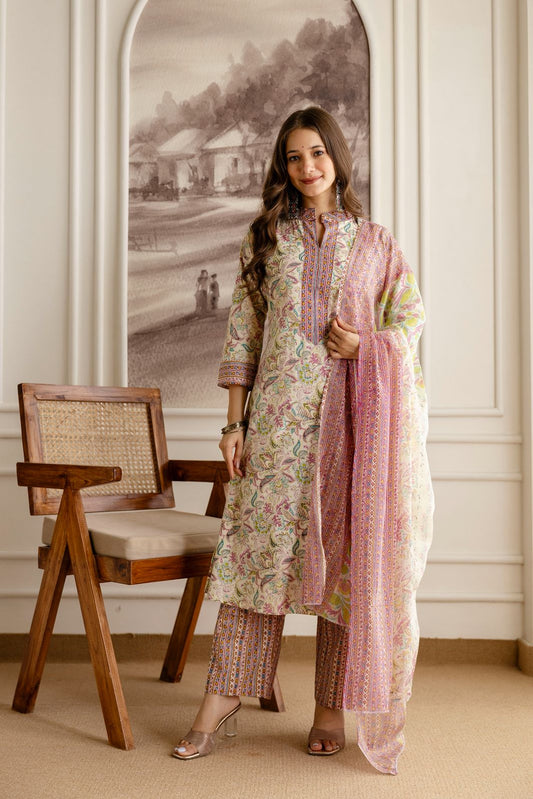 Pink Beautiful Heavy Jaipuri Printed Kurta