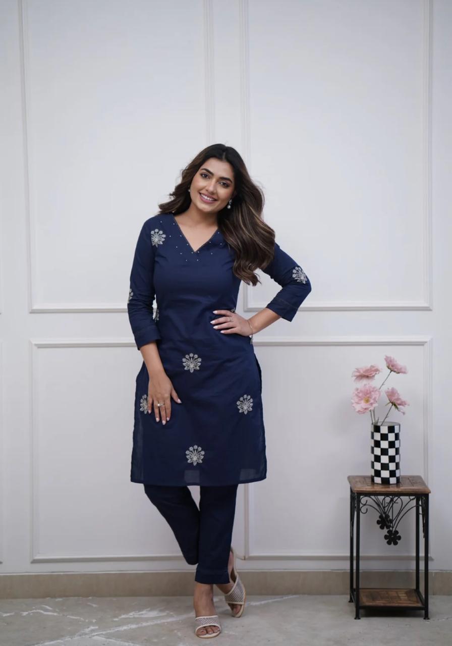 Elegent Office Wear Classy Kurti With Embroidery
