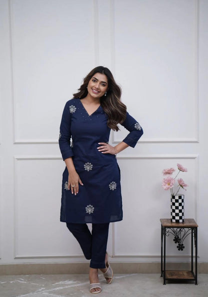 Elegent Office Wear Classy Kurti With Embroidery