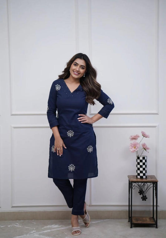 Elegent Office Wear Classy Kurti With Embroidery