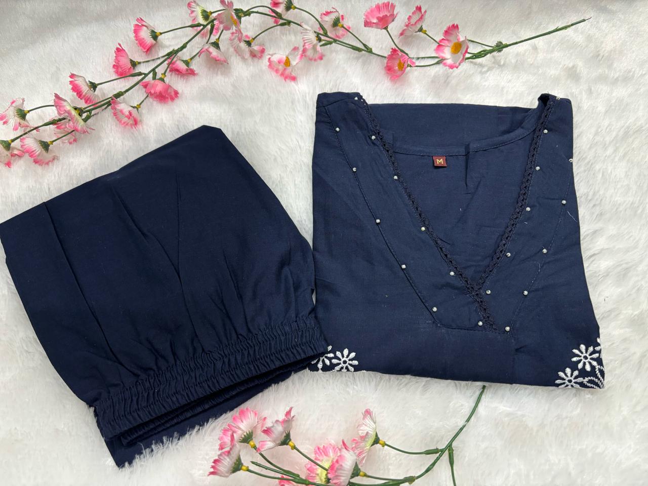 Elegent Office Wear Classy Kurti With Embroidery