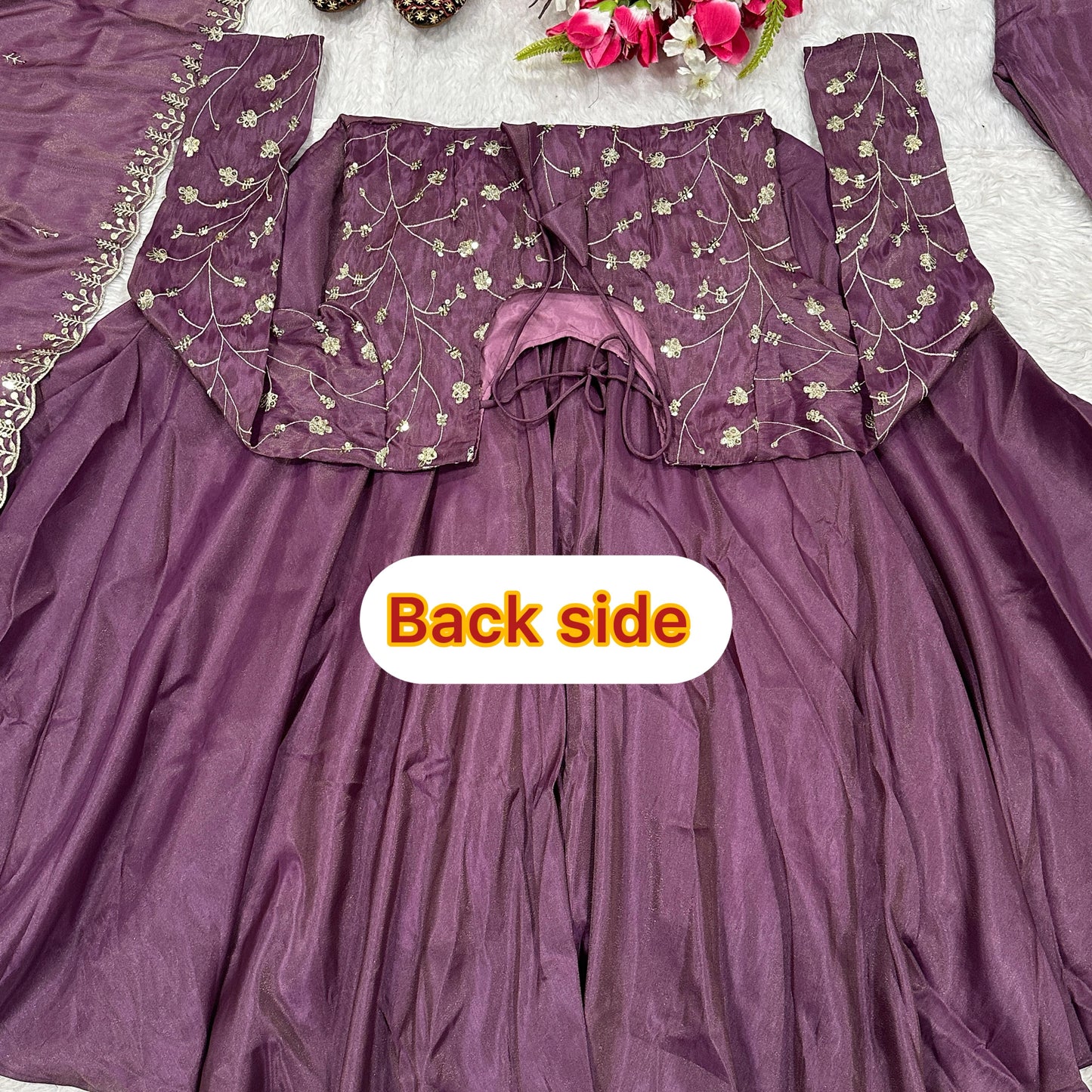 Royal Purple Embroidered Anarkali Suit with Dupatta