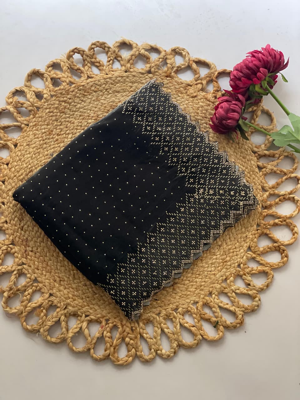 Beautiful Black Jmy Choo Jarkan Work Saree