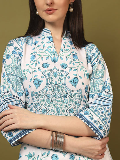 Premium Ethnic Floral Print Kurti Pant Co-Ord Set