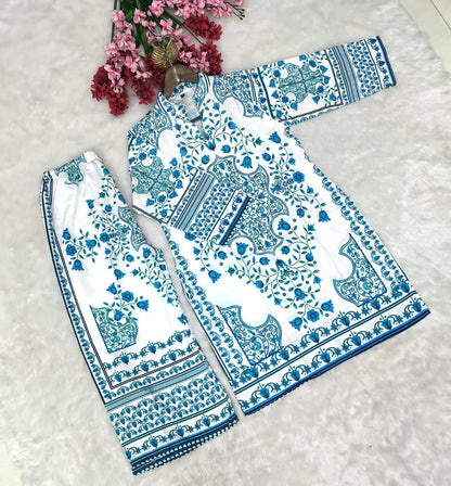 Premium Ethnic Floral Print Kurti Pant Co-Ord Set