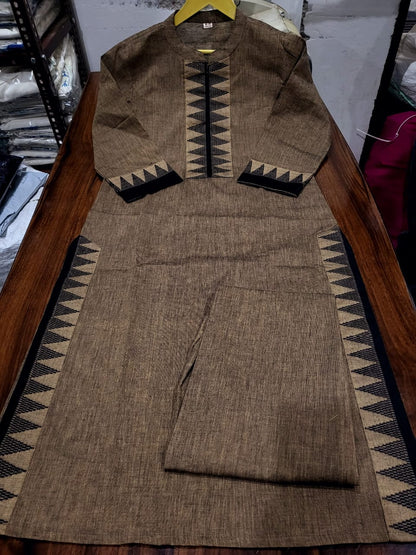 Women’s Brown Designer Kurti Pant Set