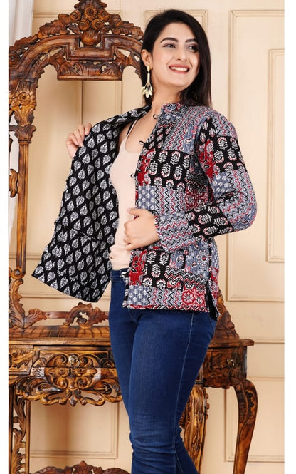 Printed Cotton Jacket For Women