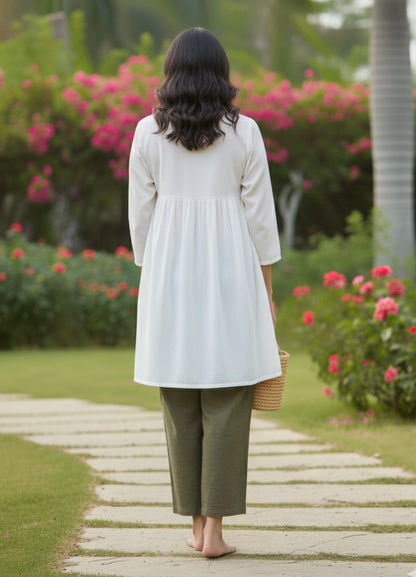 Summer Wear Rayon Embroidered Kurti With Pant