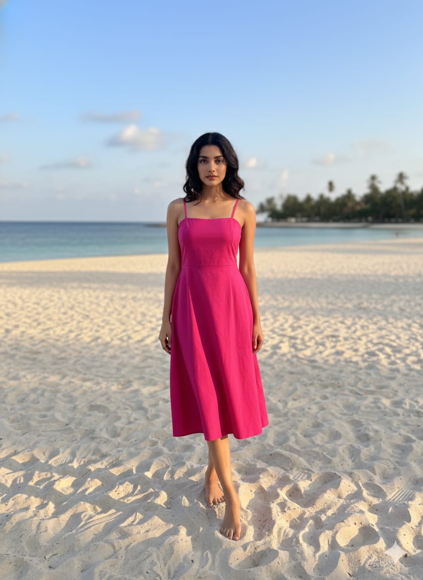 Soft Sunset Pink Summer Dress