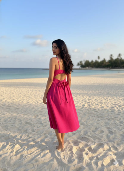 Soft Sunset Pink Summer Dress