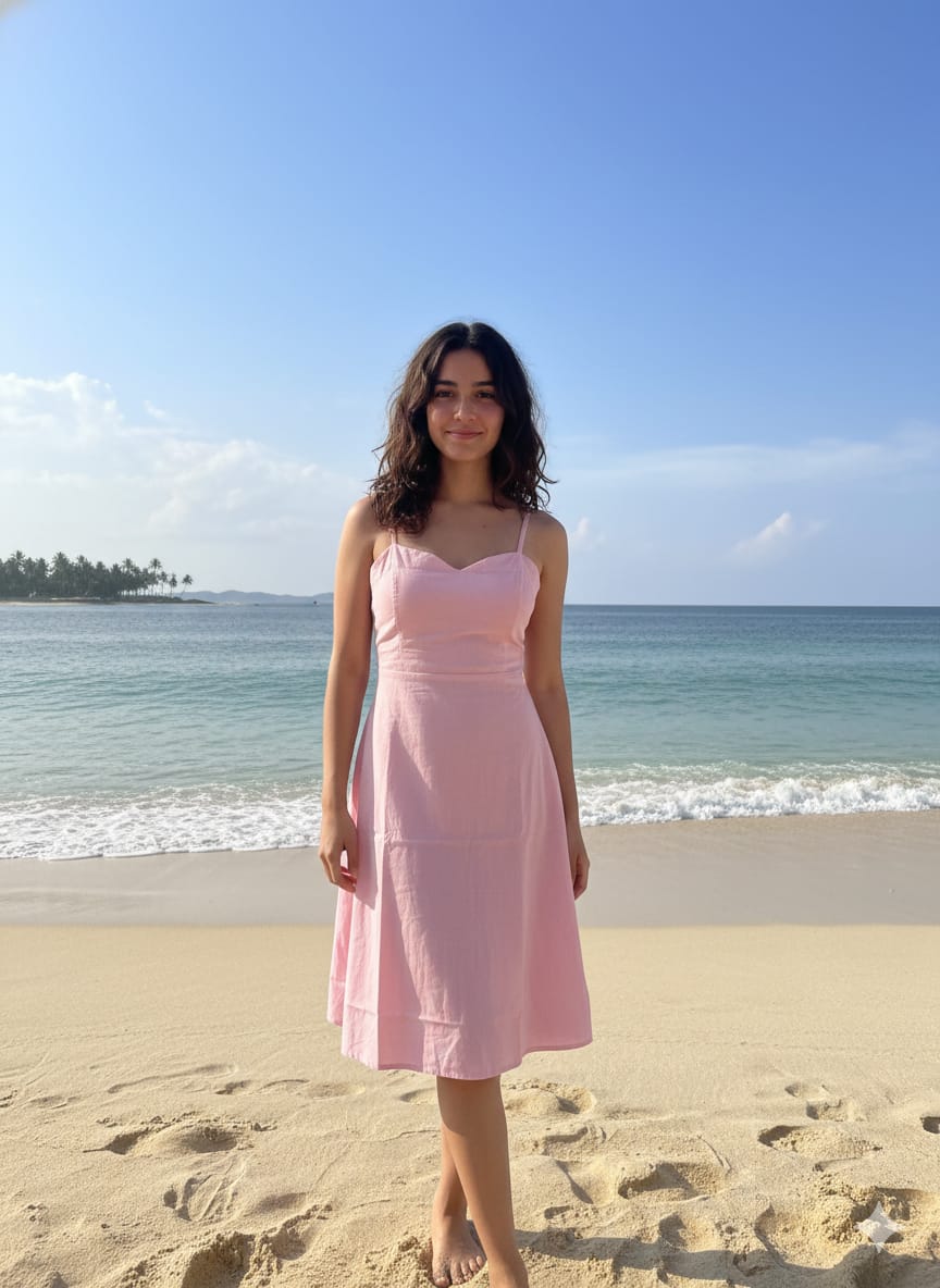 Pink Breeze Beach Midi Dress