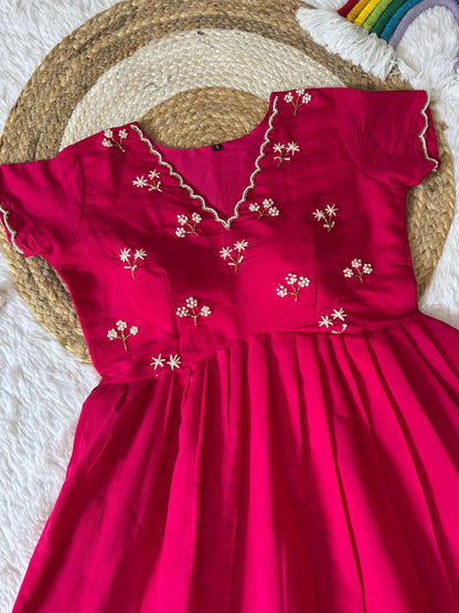 Rani Pink Long One Piece Dress For Women