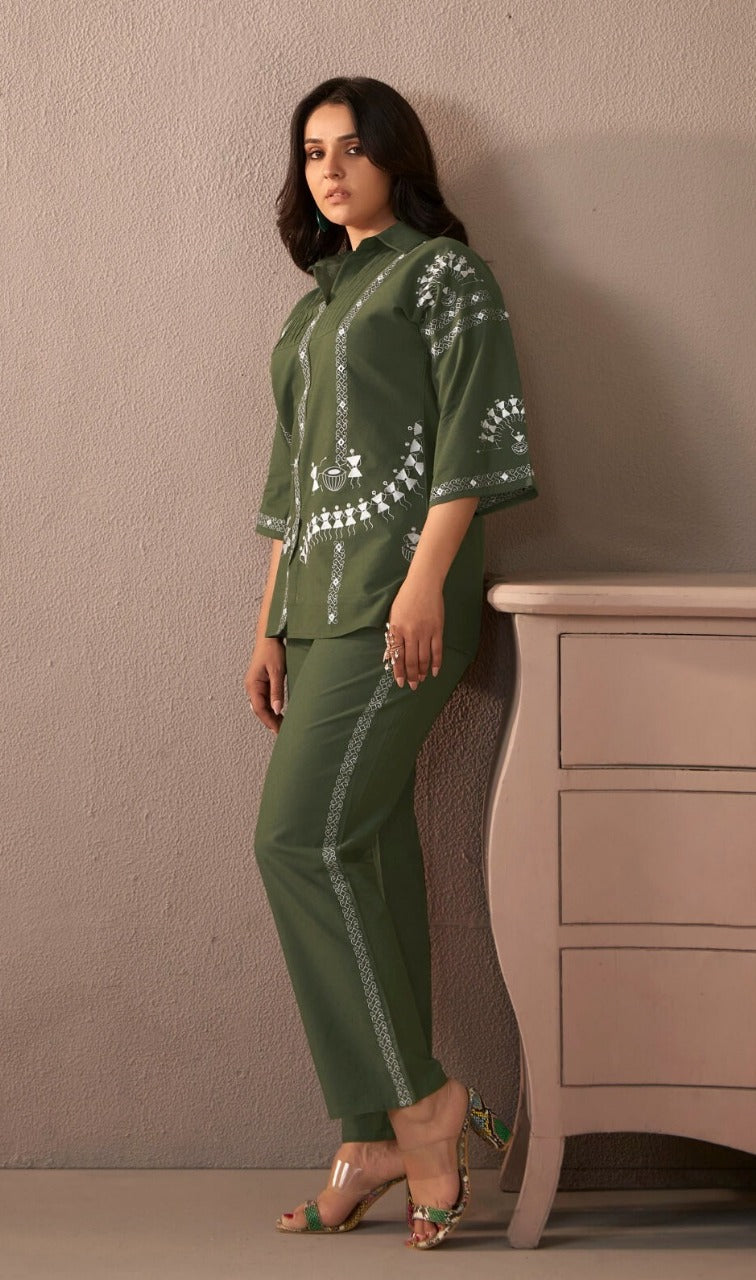Designer Green Co-ord Set For Women