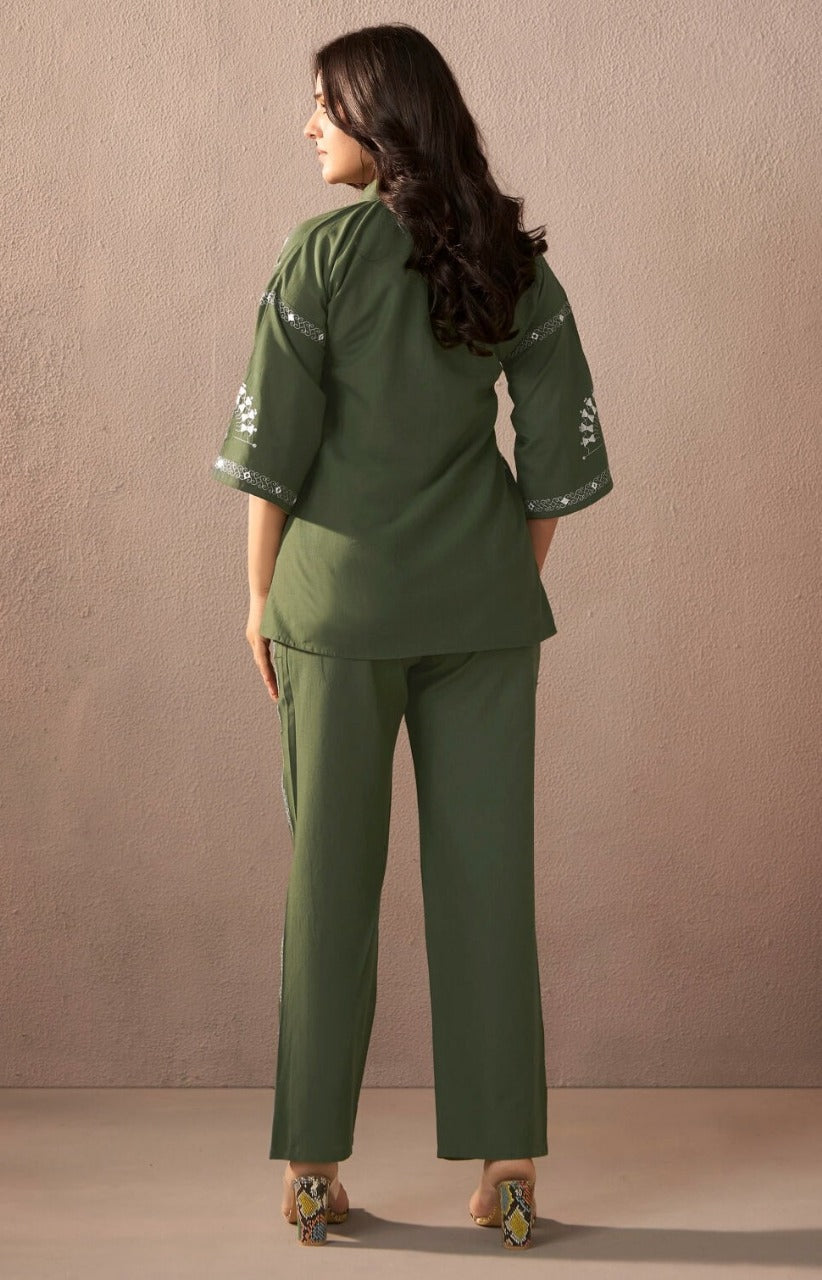 Designer Green Co-ord Set For Women