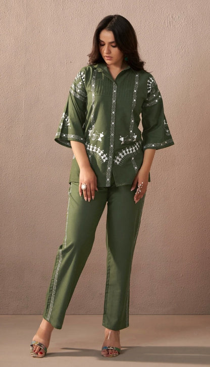 Designer Green Co-ord Set For Women