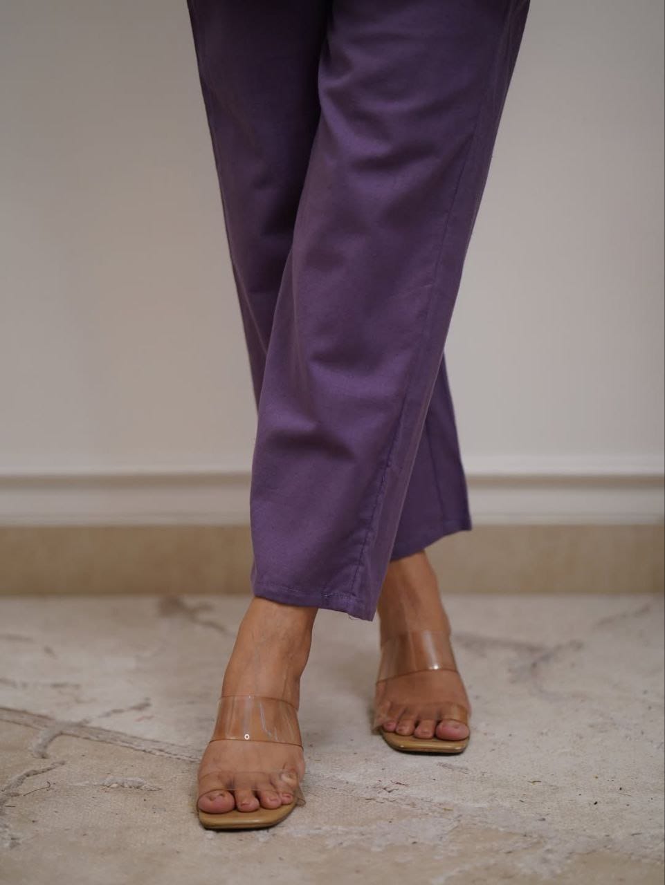 Designer Purple Co-ord Set With Embroidery