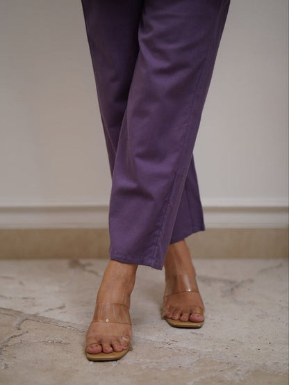 Designer Purple Co-ord Set With Embroidery
