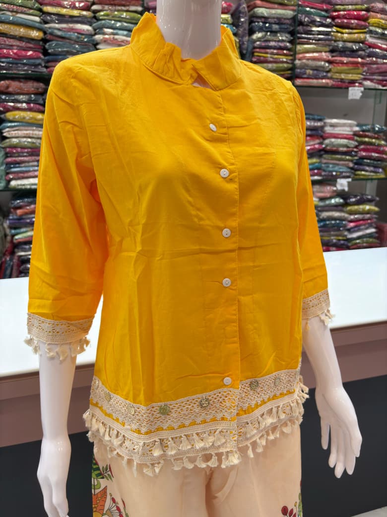 Yellow Pure Cotton Cord Set