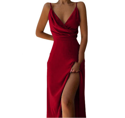 Slim V-Neck Sling Dress