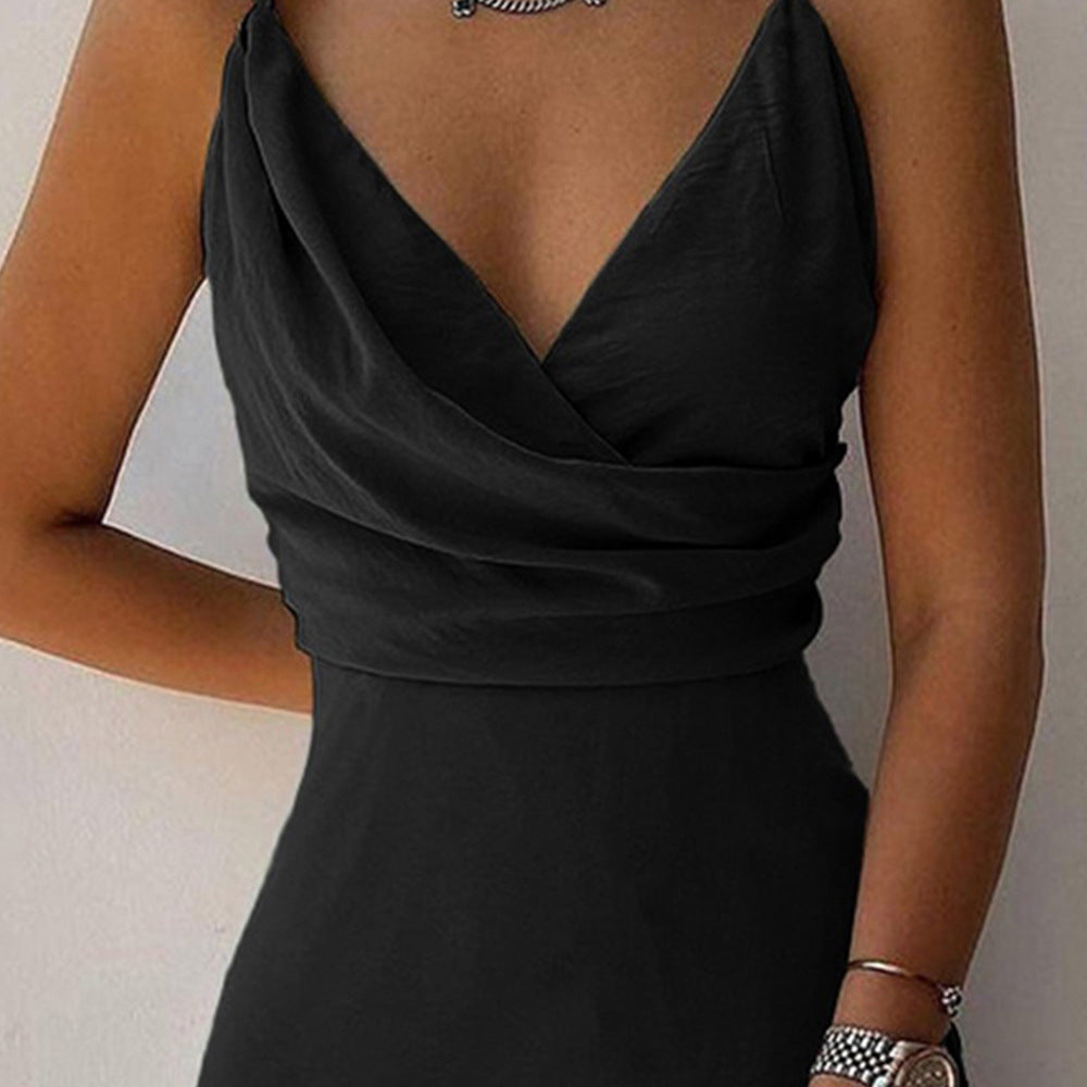 Slim V-Neck Sling Dress