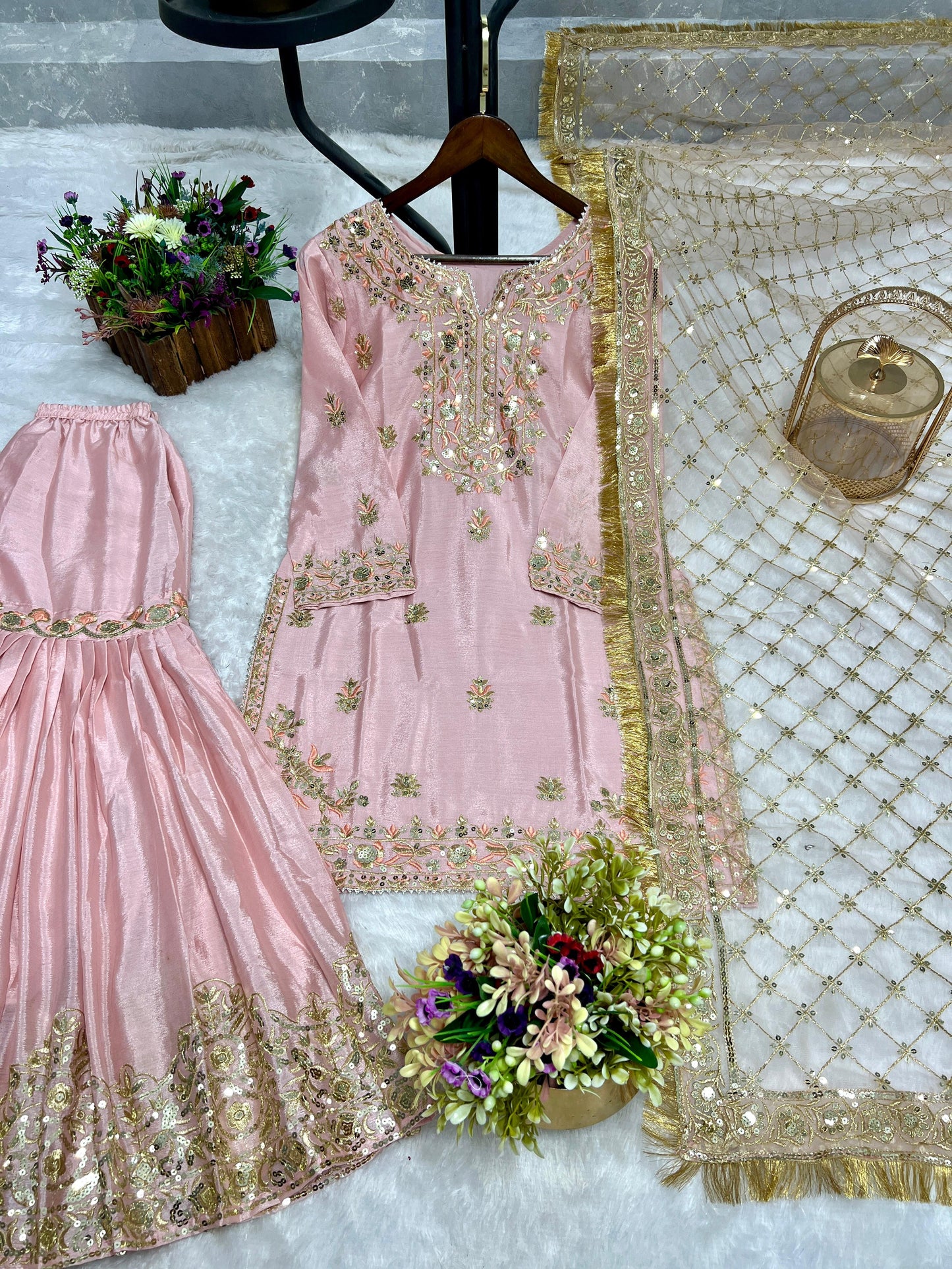 Pink Ready to Wear Fancy Sharara