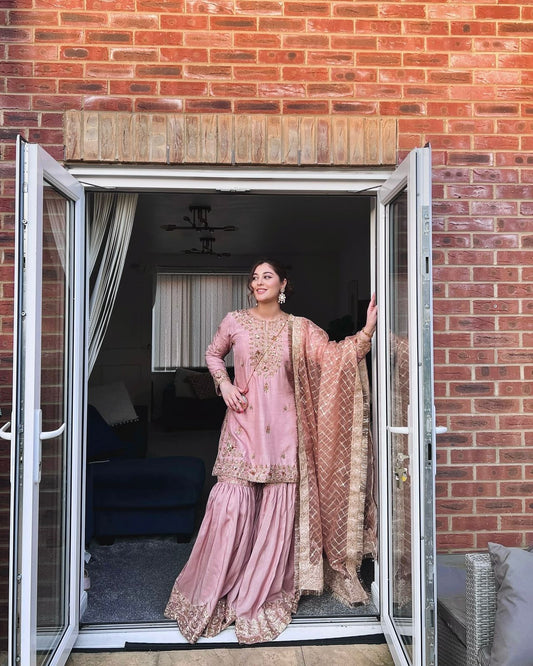 Pink Ready to Wear Fancy Sharara