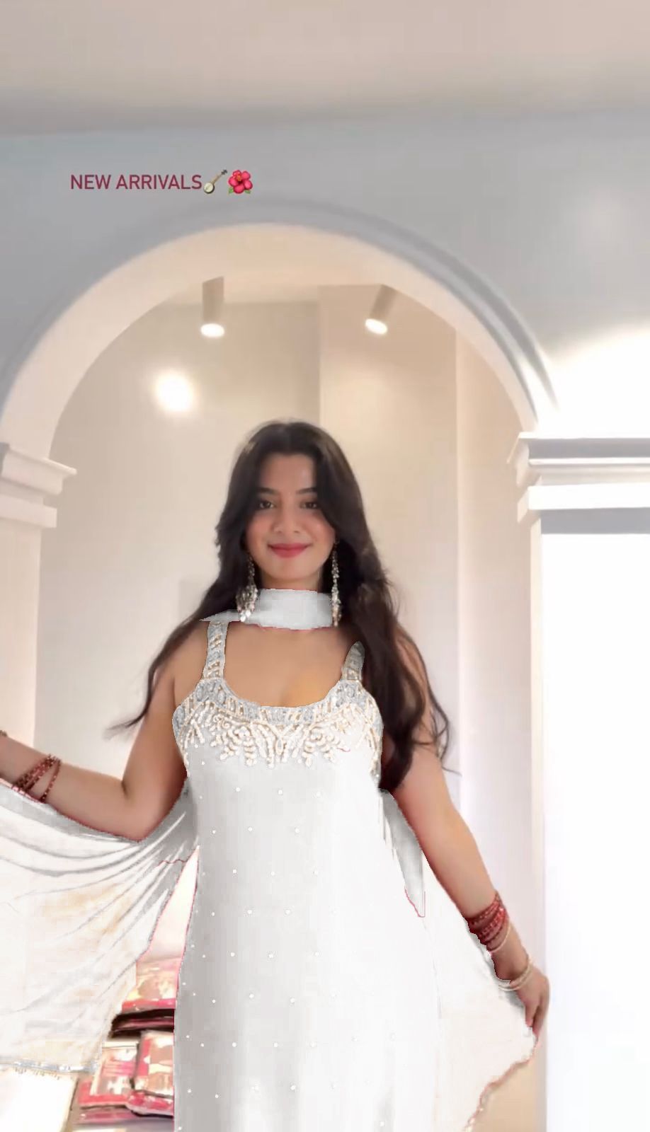 White Elegance in Every Stitch Sharara