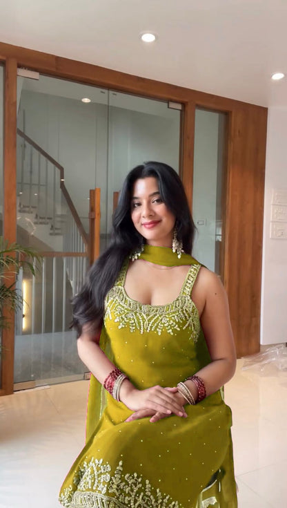 Mustard Yellow Designer Sharara