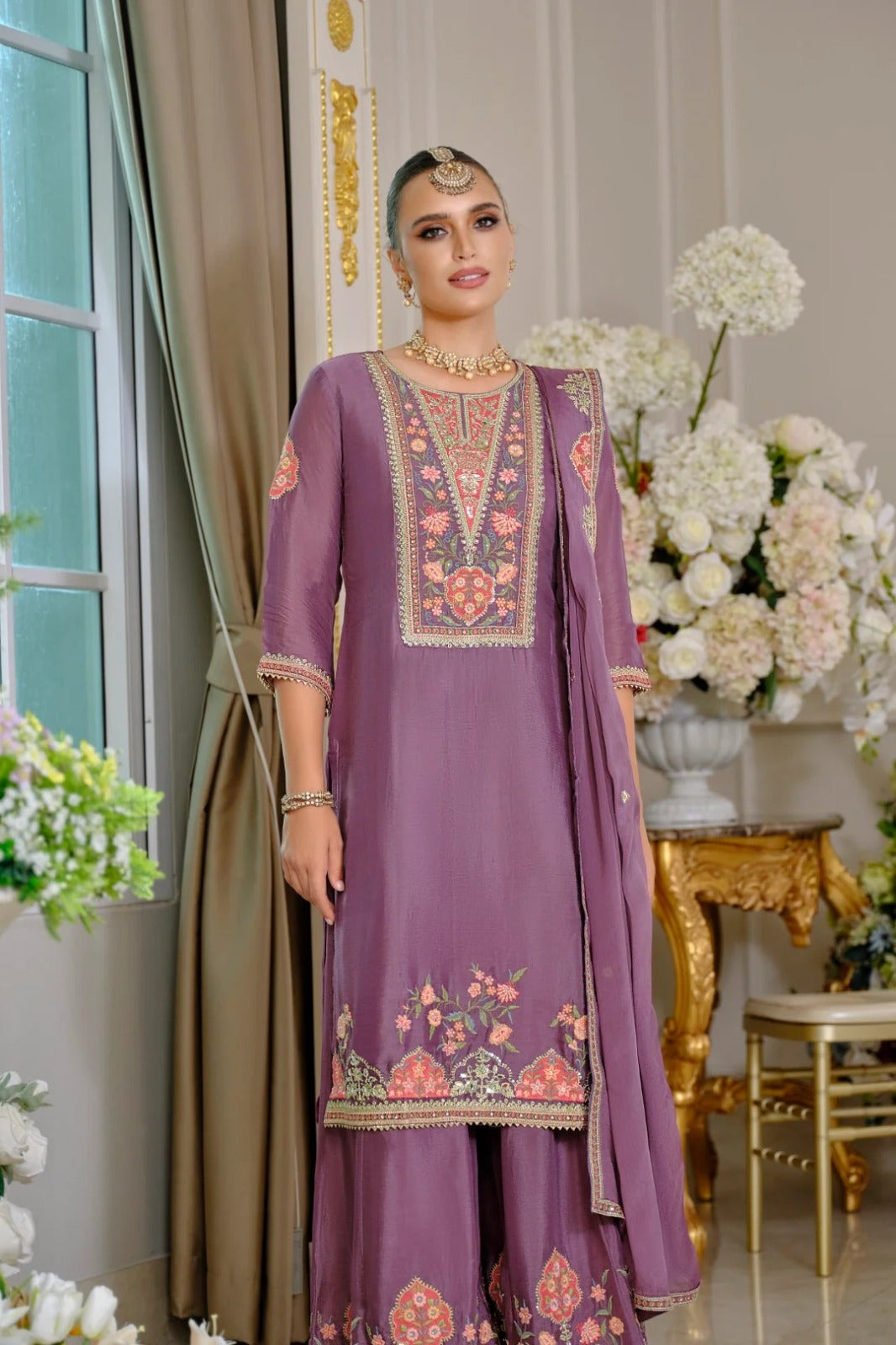 Heavy Chinon Silk Pakistani Suit Set