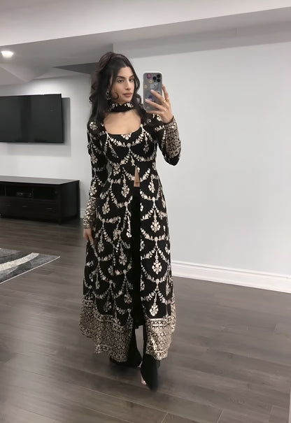 Black Premium Georgette Top