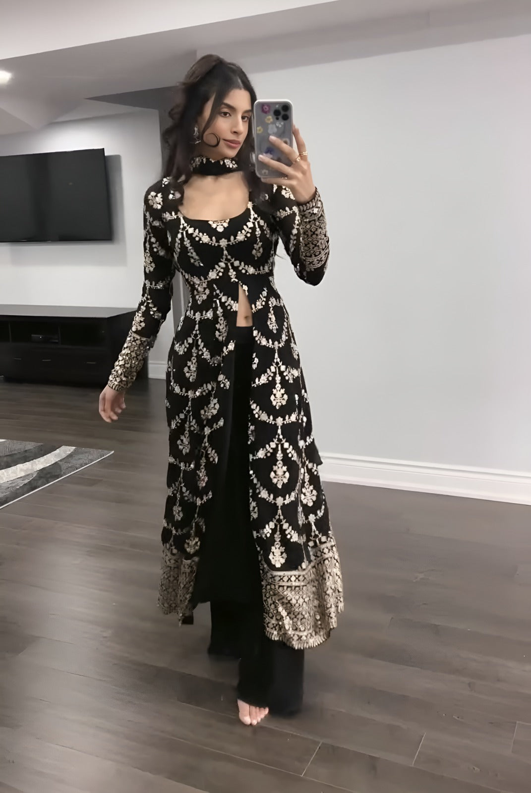 Black Premium Georgette Top