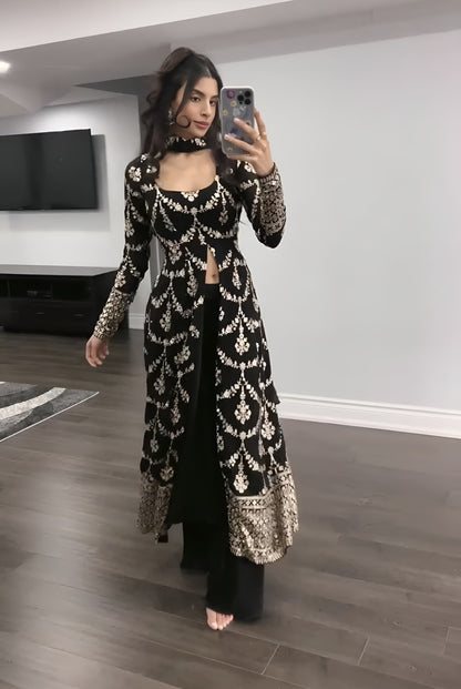 Black Premium Georgette Top