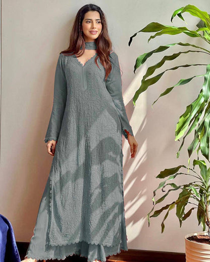 Grey Premium Cotton Kurti