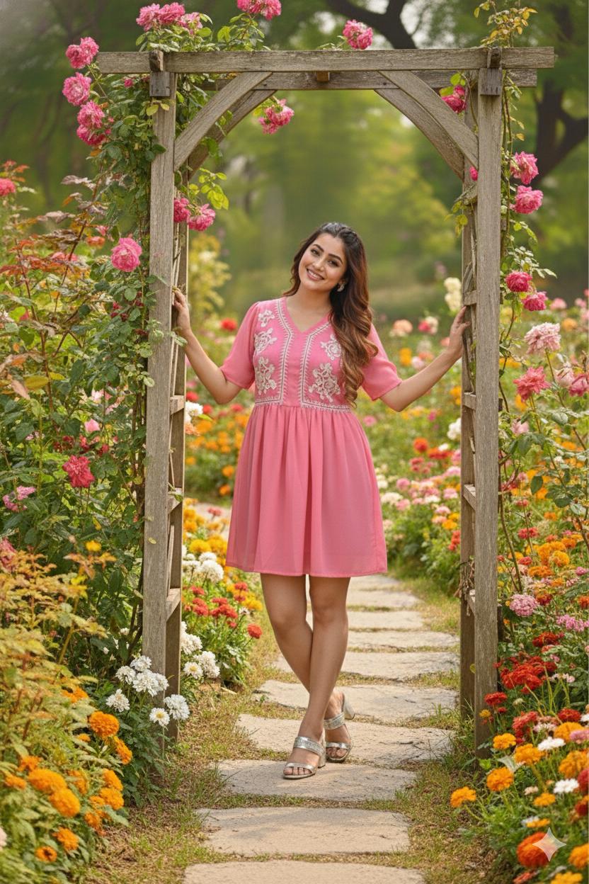 Offiece Wear Pink Georgette Top