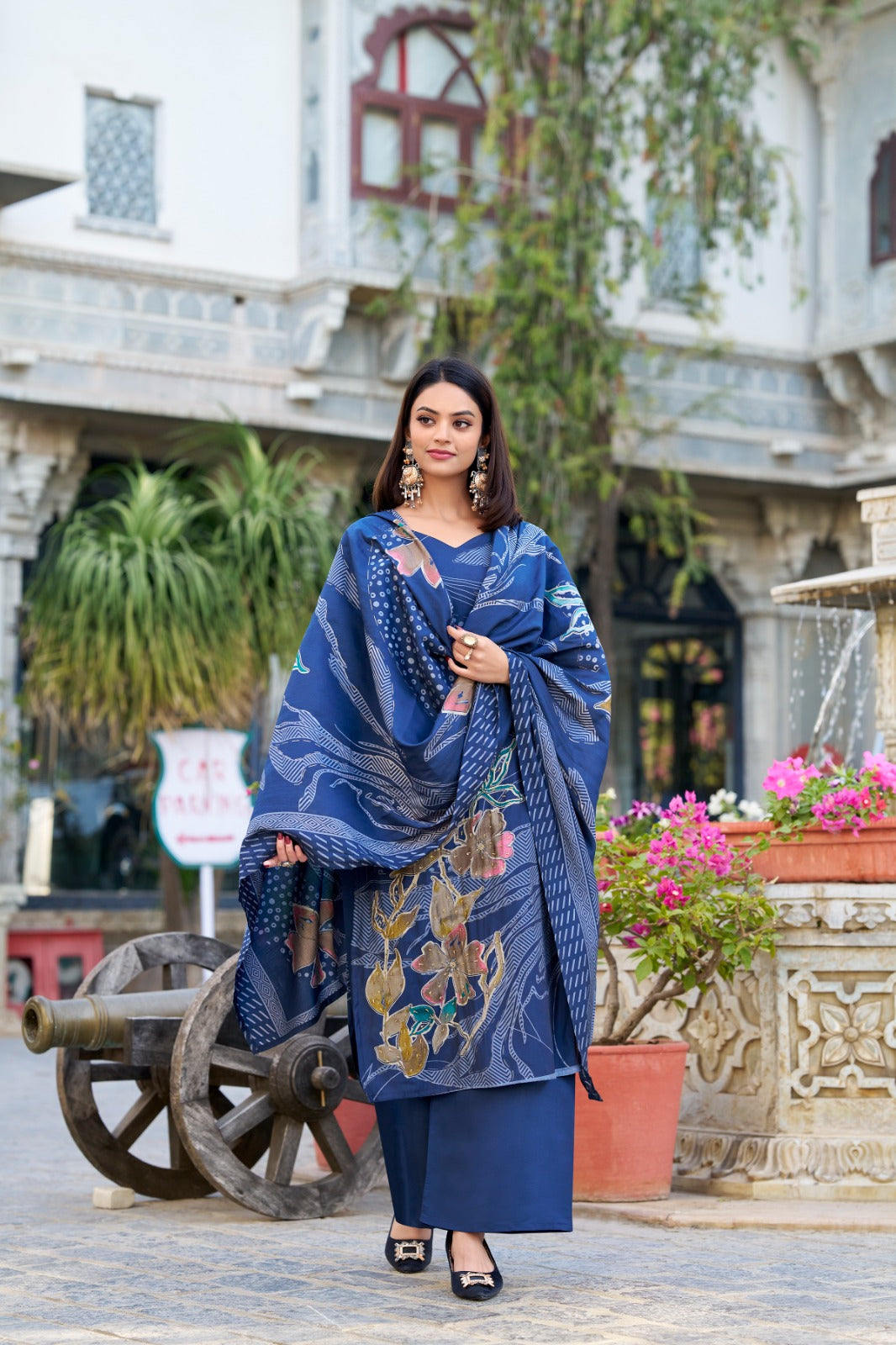 Blue Premium Silk Salwar Suits