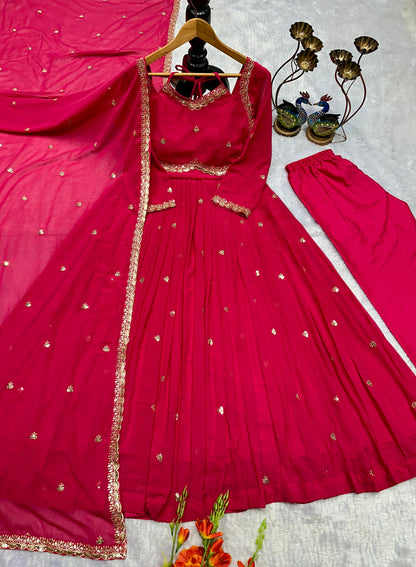 Pink Party Wear Look Gown