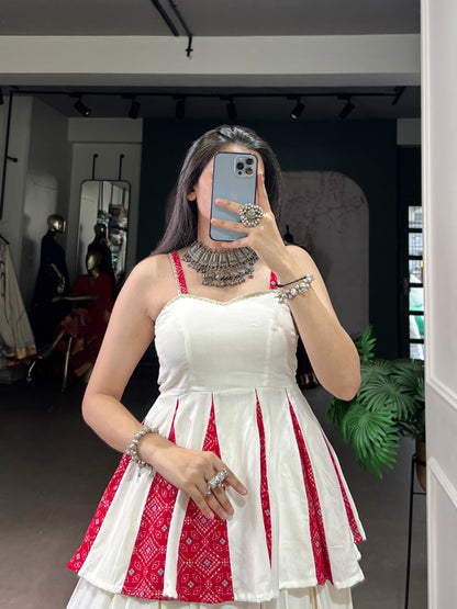 White Traditional Rayon Lehenga